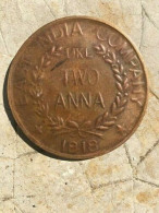 Importante Pièce Indienne BIG COIN UKL TWO ANNA 1818 EAST INDIA COMPANY - Non Classés