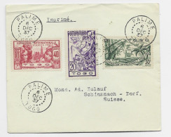 TOGO 30C+20C +40C   LETTRE COVER  PALIME 6 DEC 1937  TO SUISSE - Covers & Documents