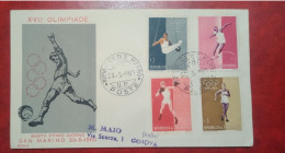 1960 SAN MARINO PAKISTAN FDC USED COVER WITH STAMPS OLYMPICS GAMES - San Marino