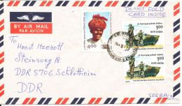 India Air Mail Cover Sent To Germany DDR 14-3-1988 Topic Stamps - Lettres & Documents