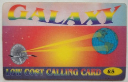 UK  £5 Galaxy Low Cost Calling Card - Autres & Non Classés