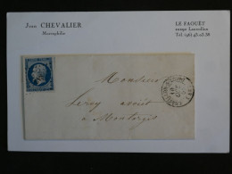 BV8 FRANCE BELLE LETTRE1860 CHATILLON S LOIRE A MONTARGIS   +NAPOLEON N°14 +++AFF. INTERESSANT+ - 1853-1860 Napoléon III.