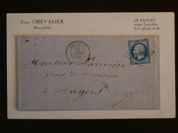 BV8 FRANCE BELLE LETTRE1860 ARTENAY A ANGERS    +NAPOLEON N°14 +++AFF. INTERESSANT+ - 1853-1860 Napoléon III.