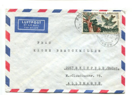 République Gabonnaise - Affranchissement Sur Lettre Par Avion Pour L'Allemagne  - P.A. 50F Oiseau - Gabon (1960-...)