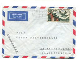 République Gabonaise - Affranchissement Sur Lettre Par Avion Pour L'Allemagne - P.A. 50F Oiseau / Arbres - Gabón (1960-...)