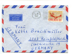 LIBERIA - Affranchissement Sur Lettre Par Avion Pour L'Allemagne - Jeux Olympiques 1964 - Liberia