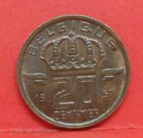 20 Centimes 1957 - SUP - Pièce Monnaie Belgique - Article N°1675 - 20 Centimes
