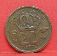 20 Centimes 1959 - TTB - Pièce Monnaie Belgique - Article N°1677 - 20 Cent