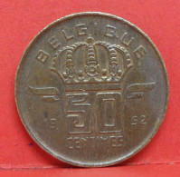 50 Centimes 1952 - SUP - Pièce Monnaie Belgique - Article N°1700 - 50 Cents