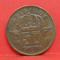 50 Centimes 1958 - SUP - Pièce Monnaie Belgique - Article N°1707 - 50 Centimes