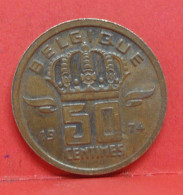 50 Centimes 1974 - TTB - Pièce Monnaie Belgique - Article N°1720 - 50 Cents