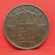 50 Centimes 1983 - TTB - Pièce Monnaie Belgique - Article N°1728 - 50 Cents