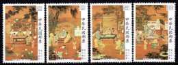 Taiwan 1984 Sung Dynasty Painting 'The Eighteen Scholars' Set MNH (SG 1559-1562) - Unused Stamps