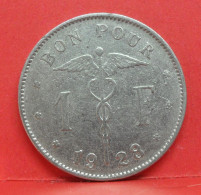 1 Franc 1928 - TB - Pièce Monnaie Belgique - Article N°1736 - 1 Frank