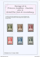 Belgique - Croix-Rouge, Mariage Joséphine-Charlotte, N°912à917*, Cachet "Bureau De Poste Automobile" -"Inondations 1953" - Cartas & Documentos