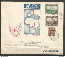 Belgique - Poste Aérienne - Lettre Bruxelles-Stanleyville-Elisabethville Du 24-10-1936 - Other & Unclassified