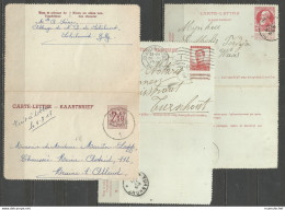 Belgique - Carte-Lettre - 3 Cartes N°14 (10c.Léopold II), N°18 (10c.Albert Ier) Et N°36 (2,50frs. Type Chiffre) - Postbladen