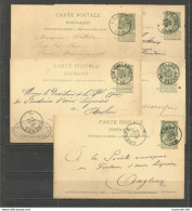 Belgique - Cartes Postales N°23 - Obl. Louvain, Liège, Bruxelles, Liège (Guillemin) - Tarjetas 1871-1909