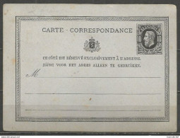 Belgique - Carte Correspondance N°7* 10c Noir Sur Gris-bleu - Postcards 1871-1909