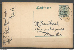 Belgique - Occupation Allemande - Carte Postale Type 1 (OC2) De UCCLE Sans Cachet Contôle Militaire - Ocupación Alemana