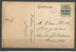 Belgique - Occupation Allemande - Carte Postale Type 1 (OC2) De JUMET + Contrôle Charleroi - Deutsche Besatzung