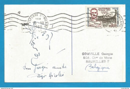 Signature / Dédicace / Autographe Original De Roger Nicolas -  Humoriste Français + Caricature Originale - Other & Unclassified
