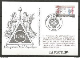 France - Document De La Poste - An 1 De La République - Timbre N°2771 Avec Cachet 1er Jour - Documentos Del Correo