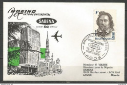 Belgique - Poste Aérienne - Sabena - 1ère Liaison Bruxelles-Lagos (Nigéria) 15/12/1965 - Cartas & Documentos