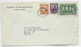 CANADA 1C+5C+2C LETTRE COVER MEC LONDON CANADA 1928 TO FRANCE - Covers & Documents