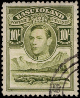 Basutoland 1938 10s Olive-green Used. - 1933-1964 Colonie Britannique