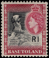 Basutoland 1961-63 1r Mohair Mounted Mint. - 1933-1964 Colonie Britannique