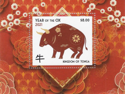 Tonga 2021, Year Of The Ox, Block - Vaches