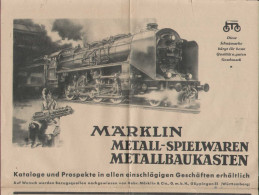 Catalogue Märklin 1930 Metall-Spielwaren Metallbaukasten Im Zeitungsformat - Duits