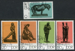 DDR / E. GERMANY 1976 Bronze Sculptures  Used..  Michel 2141-45 - Gebraucht