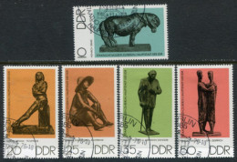 DDR / E. GERMANY 1976 Bronze Sculptures  Used..  Michel 2141-45 - Usati