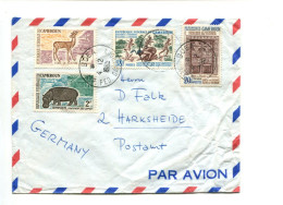 CAMEROUN - Affranchissement Sur Lettre Pour L'Allemagne - Hippopotame / Cobe De Buffon / Folklore - Cameroun (1960-...)