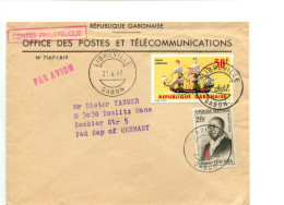 République Gabonaise - Affranchissement Sur Lettre Pour L'Allemagne - Voilier / Président - Gabon (1960-...)