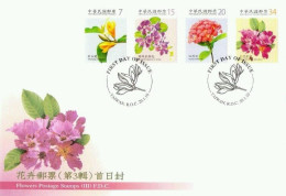 Taiwan Flowers (III) 2010 Plant Flora Leaf Garden Flower (stamp FDC) - Cartas & Documentos