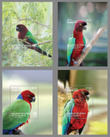 Tonga 2023, Parrots, 4Blocks - Perroquets & Tropicaux