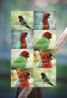 Tonga 2023, Parrots, Sheetlet - Perroquets & Tropicaux