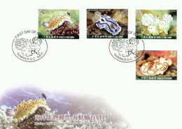 Taiwan Marine Life Sea Slugs 2011 Underwater Coral Reef Ocean Slug (stamp FDC) - Lettres & Documents