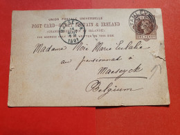 GB - Entier Postal ( Accroc à Droite ) De Stanley Pour La Belgique En 1891 - Réf 1639 - Luftpost & Aerogramme