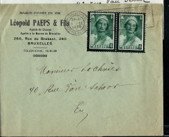 Env. (Entière) Avec Paire N° 413 Obl. BXL ( Nord) 05/02/1936 - Posta Rurale