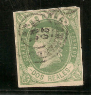 España Edifil 62 (º) 2 Reales Verde Isabel II 1862 NL1327 - Usados