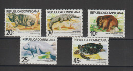 République Dominicaine 1980 Animaux 859 Et PA 360-63, 5 Val  ** MNH - Dominicaine (République)