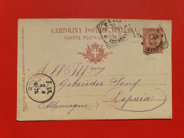 Italie - Entier Postal De Spezia Pour Lipsia En 1894 - Réf 1684 - Entero Postal