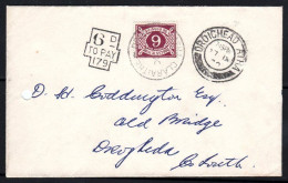 1960 Commercial Cover Posted Unpaid Within Drogheda, Charged 6d With A Superb Strike Of The Rare "Tombstone" 179, - Strafport