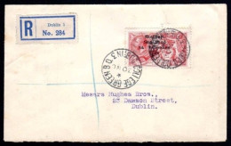 1922 Thom 5/- Rose-red On A November 1923 Registered "O'Donnell" Cover Within Dublin, With Arrival Backstamp - Covers & Documents