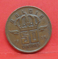 50 Centimes 1958 - TTB - Pièce Monnaie Belgie - Article N°1881 - 50 Centimes