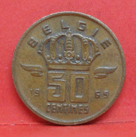 50 Centimes 1969 - TTB - Pièce Monnaie Belgie - Article N°1888 - 50 Centimes